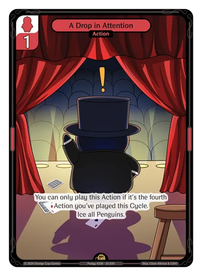 A Drop in Attention A Drop in Attention - Rare Red Action Vibes TCG card