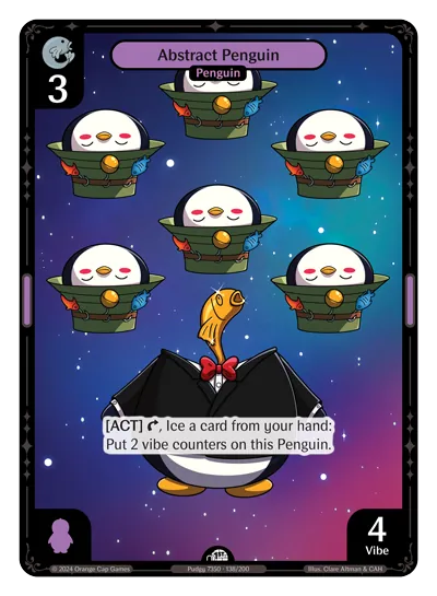 Abstract Penguin - Common Purple Character Vibes TCG card