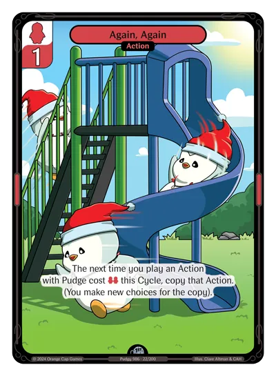 Again, Again Again, Again - Uncommon Red Action Vibes TCG card