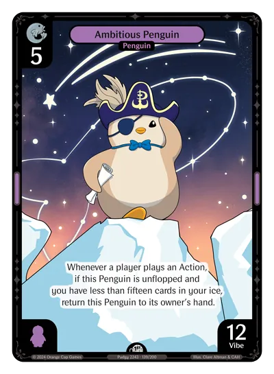Ambitious Penguin Ambitious Penguin - Common Purple Character Vibes TCG card