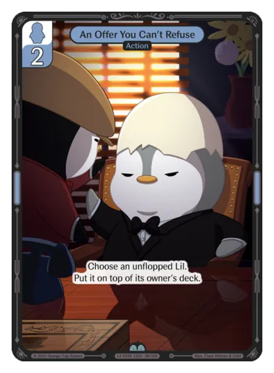 An Offer You Can't Refuse - Uncommon Blue Action Vibes TCG card