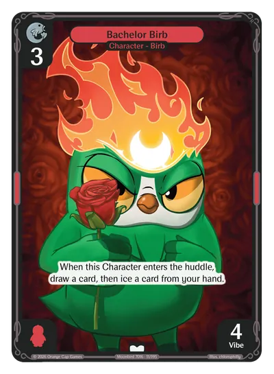 Bachelor Birb - Common Red Character Vibes TCG card