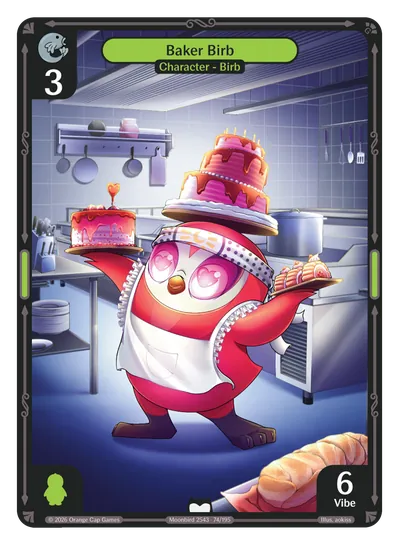 Baker Birb Baker Birb - Common Green Character Vibes TCG card