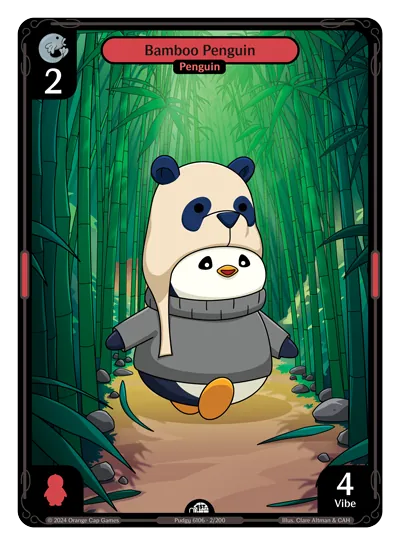 Bamboo Penguin - Common Red Character Vibes TCG card