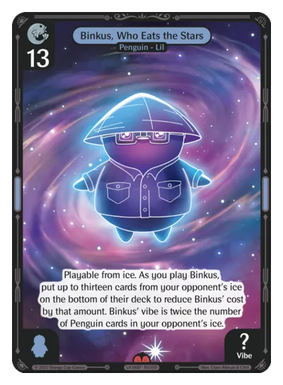 Binkus, Who Eats the Stars - Epic Blue Character Vibes TCG card