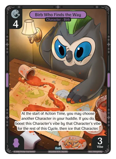 Birb Who Finds the Way - Uncommon Purple Character Vibes TCG card