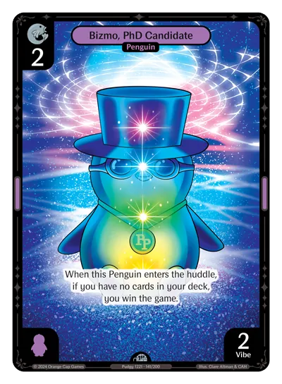 Bizmo, PhD Candidate - Uncommon Purple Character Vibes TCG card