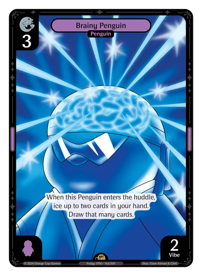 Brainy Penguin - Rare Purple Character Vibes TCG card