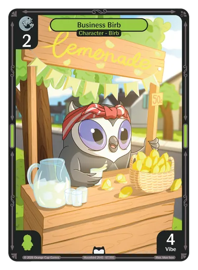 Business Birb - Common Green Character Vibes TCG card