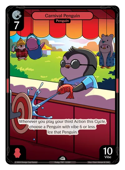 Carnival Penguin - Common Red Character Vibes TCG card