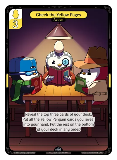 Check the Yellow Pages - Uncommon Yellow Action Vibes TCG card