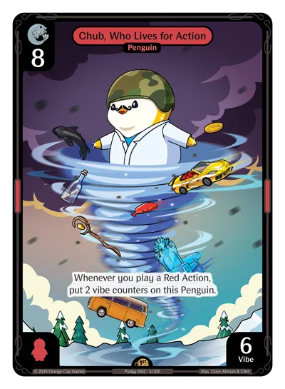 Chub, Who Lives for Action - Rare Red Character Vibes TCG card