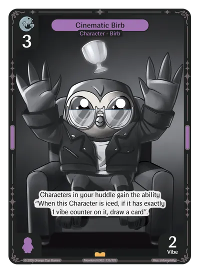 Cinematic Birb - Rare Purple Character Vibes TCG card