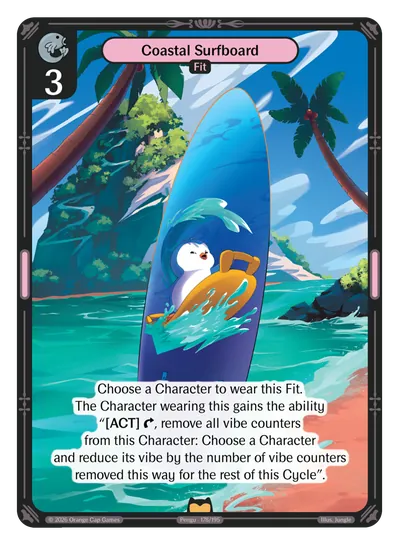 Coastal Surfboard - Rare Colorless Fit Vibes TCG card