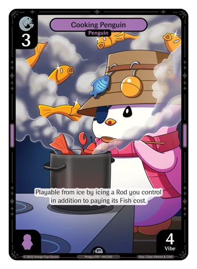 Cooking Penguin - Uncommon Purple Character Vibes TCG card