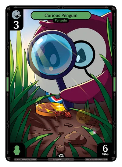 Curious Penguin - Common Green Character Vibes TCG card