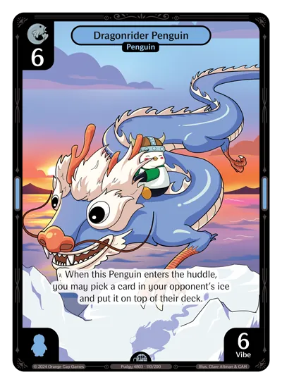 Dragonrider Penguin - Uncommon Blue Character Vibes TCG card