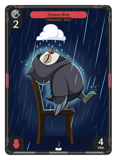 Drama Birb - Common Red Character Vibes TCG card