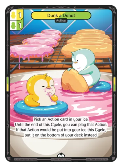 Dunk a Donut Dunk a Donut - Common Yellow, Green Action Vibes TCG card
