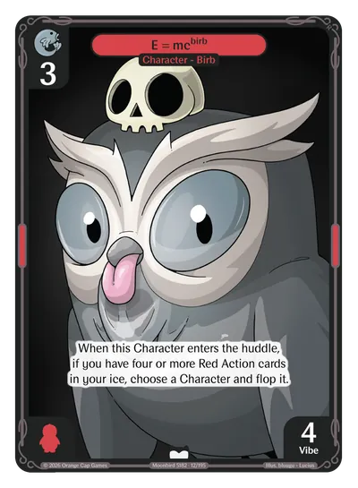 E=mc^birb - Common Red Character Vibes TCG card