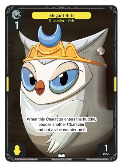 Elegant Birb - Common Yellow Character Vibes TCG card