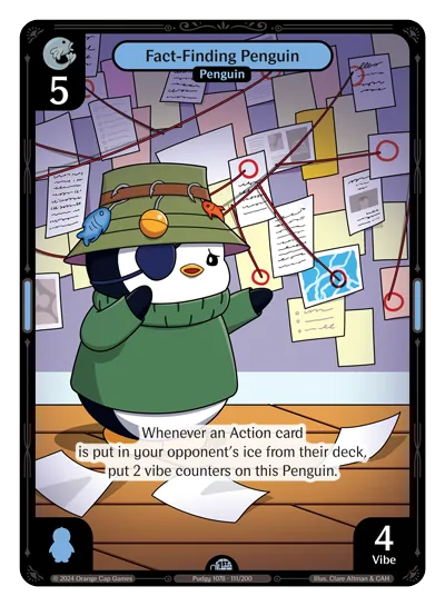 Fact-Finding Penguin Fact-Finding Penguin - Uncommon Blue Character Vibes TCG card
