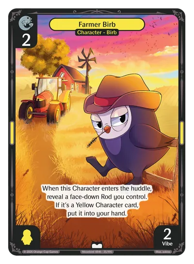 Farmer Birb - Common Yellow Character Vibes TCG card