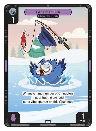 Fisherman Birb - Common Purple Character Vibes TCG card