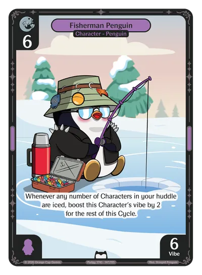 Fisherman Penguin - Common Purple Character Vibes TCG card