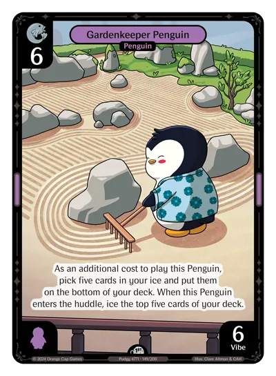 Gardenkeeper Penguin - Common Purple Character Vibes TCG card