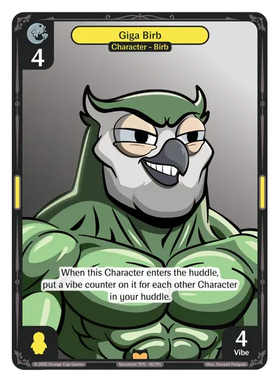 Giga Birb - Rare Yellow Character Vibes TCG card