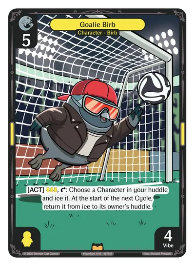 Goalie Birb - Rare Yellow Character Vibes TCG card