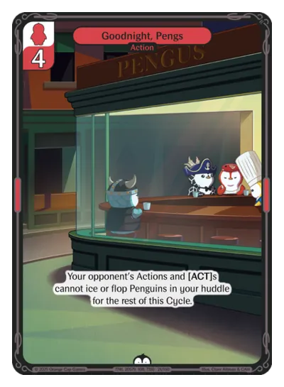 Goodnight, Pengs Goodnight, Pengs - Common Red Action Vibes TCG card