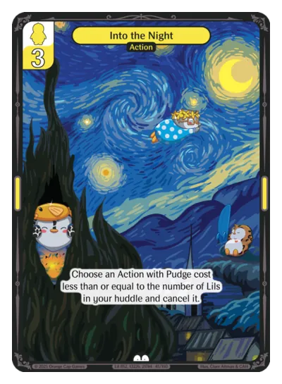 Into the Night - Common Yellow Action Vibes TCG card