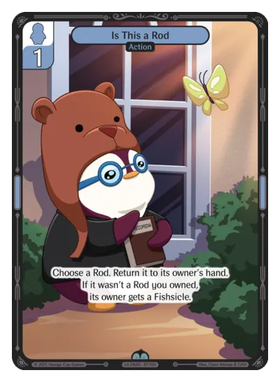 Is This a Rod - Uncommon Blue Action Vibes TCG card