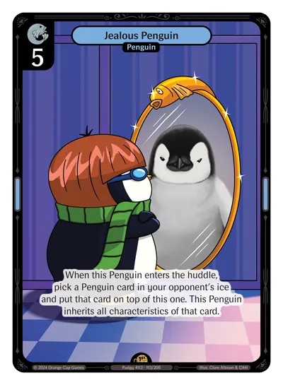 Jealous Penguin Jealous Penguin - Rare Blue Character Vibes TCG card