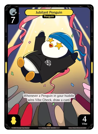 Jubilant Penguin - Rare Yellow Character Vibes TCG card