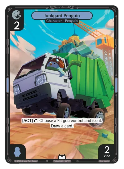 Junkyard Penguin Junkyard Penguin - Common Blue Character Vibes TCG card