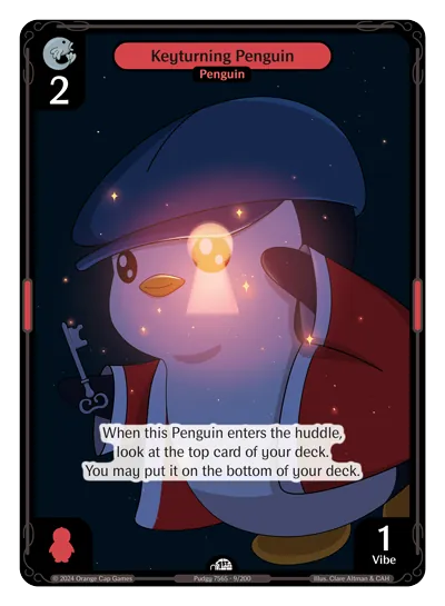 Keyturning Penguin Keyturning Penguin - Common Red Character Vibes TCG card