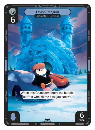 Lavish Penguin - Uncommon Blue Character Vibes TCG card