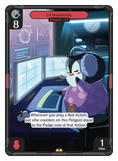 Lil Insomniac Lil Insomniac - Rare Red Character Vibes TCG card