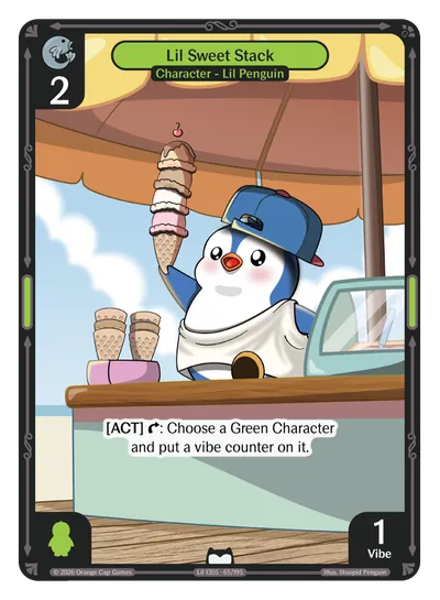 Lil Sweet Stack Lil Sweet Stack - Common Green Character Vibes TCG card