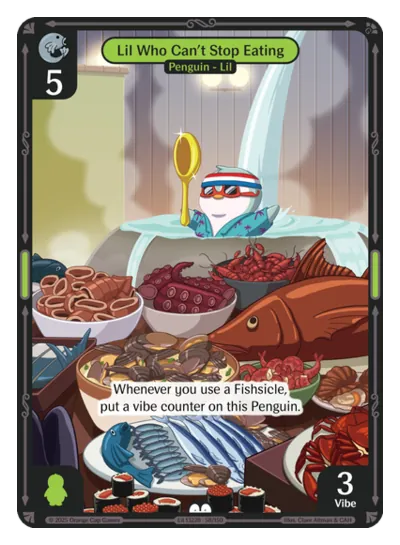 Lil Who Can't Stop Eating - Common Green Character Vibes TCG card