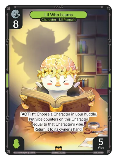 Lil Who Learns - Rare Green Character Vibes TCG card