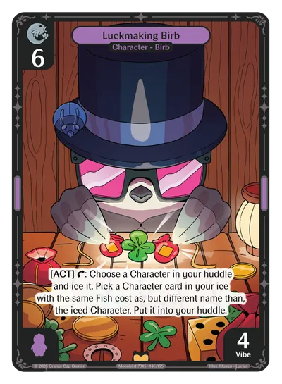 Luckmaking Birb Luckmaking Birb - Rare Purple Character Vibes TCG card