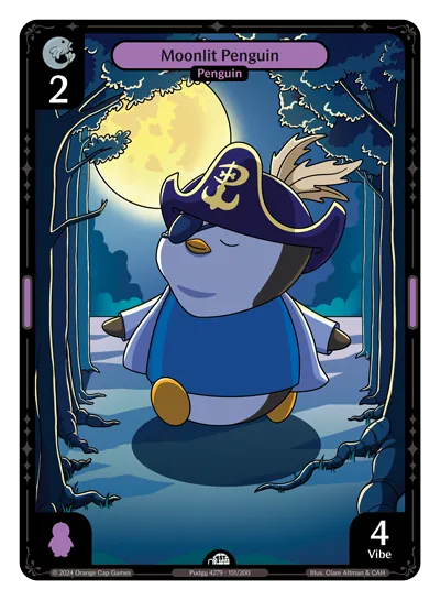 Moonlit Penguin Moonlit Penguin - Common Purple Character Vibes TCG card