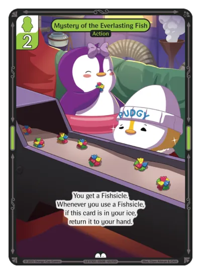 Mystery of the Everlasting Fish - Common Green Action Vibes TCG card