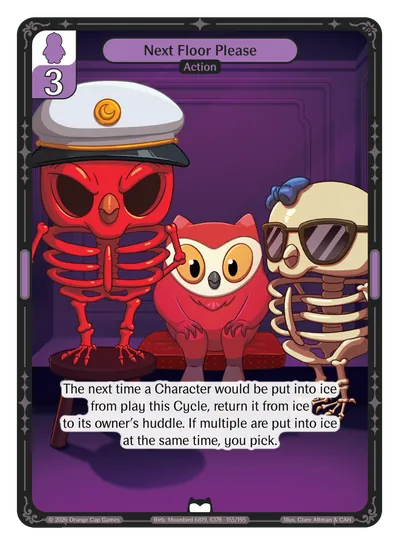 Next Floor Please - Common Purple Action Vibes TCG card