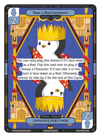 Now a Rod Evermore! - Rare Blue Action Vibes TCG card