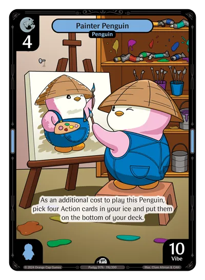 Painter Penguin Painter Penguin - Common Blue Character Vibes TCG card